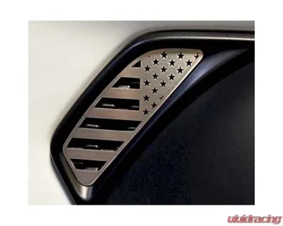 American Car Craft 2Pc Polished Thin Red Line Stainless Side Vent Accents Flag Jeep Wrangler JL | JLU 2018-2020 - ACC-142114