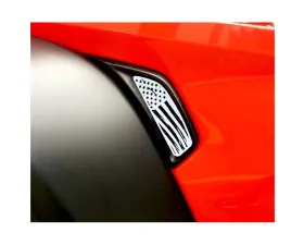 American Car Craft Polished Stainless Side Vent Accents Battle Worn American Flag Jeep Wrangler JL | JLU 2018-2020