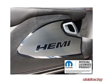 American Car Craft Brushed Stainless Steel Door Badges w/HEMI Inlay Dodge Challenger 2015-2023 - ACC-151052