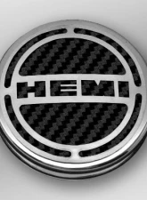 American Car Craft 13Pc Black Carbon Fiber HEMI Inlay Deluxe Fluid Shock Tower Cap Covers Dodge Challenger 6.1L 2008-2023                                     - ACC-153052-61BLK - Image 2