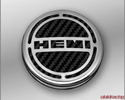 American Car Craft 13Pc Black Carbon Fiber HEMI Inlay Deluxe Fluid Shock Tower Cap Covers Dodge Challenger 6.1L 2008-2023 - ACC-153052-61BLK