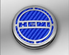 American Car Craft 13Pc Blue Carbon Fiber HEMI Inlay Deluxe Fluid Shock Tower Cap Covers Dodge Challenger 5.7L 2008-2023