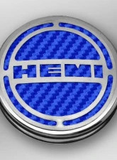 American Car Craft 13Pc Blue Carbon Fiber HEMI Inlay Deluxe Fluid Shock Tower Cap Covers Dodge Challenger 6.4L 2008-2023                                     - ACC-153052-64BLU - Image 2