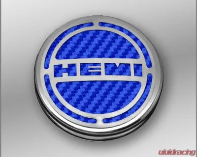 American Car Craft 13Pc Blue Carbon Fiber HEMI Inlay Deluxe Fluid Shock Tower Cap Covers Dodge Challenger 6.4L 2008-2023 - ACC-153052-64BLU
