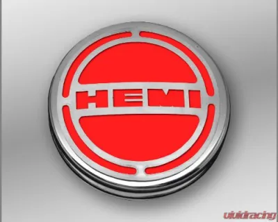 American Car Craft 13Pc Bright Red Solid HEMI Inlay Deluxe Fluid Shock Tower Cap Covers Dodge Challenger 6.4L 2008-2023 - ACC-153052-64BSRD