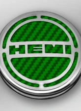 American Car Craft 13Pc Green Carbon Fiber HEMI Inlay Deluxe Fluid Shock Tower Cap Covers Dodge Challenger 6.4L 2008-2023                                     - ACC-153052-64GRN - Image 2