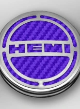 American Car Craft 13Pc Purple Carbon Fiber HEMI Inlay Deluxe Fluid Shock Tower Cap Covers Dodge Challenger 6.4L 2008-2023                                     - ACC-153052-64PUR - Image 2