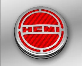 American Car Craft 13Pc Red Carbon Fiber HEMI Inlay Deluxe Fluid Shock Tower Cap Covers Dodge Challenger 5.7L 2008-2023
