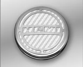 American Car Craft 13Pc White Carbon Fiber HEMI Inlay Deluxe Fluid Shock Tower Cap Covers Dodge Challenger 5.7L 2008-2023