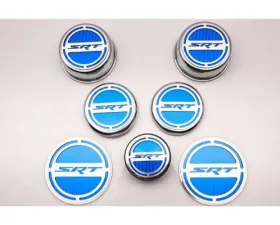 American Car Craft 13Pc Blue Carbon Fiber SRT Inlay Deluxe Fluid Shock Tower Cap Covers Dodge Challenger 5.7L 2008-2023