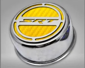 American Car Craft 13Pc Yellow Carbon Fiber SRT Inlay Deluxe Fluid Shock Tower Cap Covers Dodge Challenger 5.7L 2008-2023