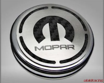 American Car Craft 13Pc Black Carbon Fiber Mopar Inlay Deluxe Fluid Shock Tower Cap Covers Dodge Challenger 6.2L 2008-2023 - ACC-153054-62BLK