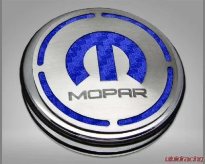 American Car Craft 13Pc Blue Carbon Fiber Mopar Inlay Deluxe Fluid Shock Tower Cap Covers Dodge Challenger 6.4L 2008-2023 - ACC-153054-64BLU