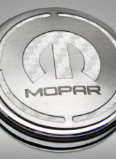 American Car Craft 13Pc White Carbon Fiber Mopar Inlay Deluxe Fluid Shock Tower Cap Covers Dodge Challenger 5.7L 2008-2023                                     - ACC-153054-57WHT - Image 3