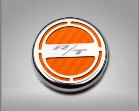 American Car Craft 13Pc Orange Carbon Fiber RT Inlay Deluxe Fluid Shock Tower Cap Covers Dodge Challenger 2008-2023
