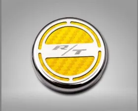 American Car Craft 13Pc Yellow Carbon Fiber RT Inlay Deluxe Fluid Shock Tower Cap Covers Dodge Challenger 2008-2023