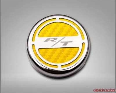 American Car Craft 13Pc Yellow Carbon Fiber RT Inlay Deluxe Fluid Shock Tower Cap Covers Dodge Challenger 2008-2023 - ACC-153055-57YLW