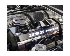 American Car Craft Blue LED Automatic Polished Fuel Rail Covers w/392 HEMI Inlay Dodge Challenger 6.4L 2011-2022