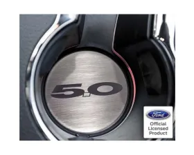 American Car Craft 2Pc Brushed Stainless Steel 5.0 Cup Holder Accent Plates Ford Mustang GT 2015-2020