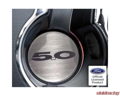 American Car Craft 2Pc Brushed Stainless Steel 5.0 Cup Holder Accent Plates Ford Mustang GT 2015-2020 - ACC-271070