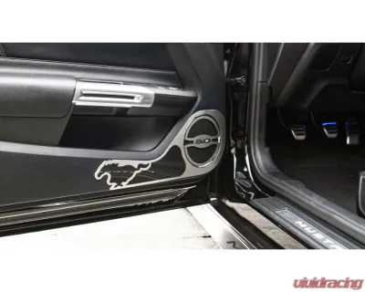 American Car Craft 2Pc Brushed Finish Pony Style Carbon Fiber Door Guards Ford Mustang 2015-2020 - ACC-271075