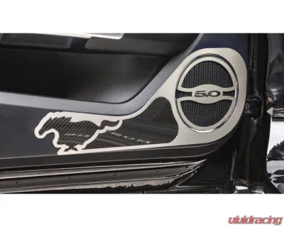 American Car Craft 2Pc Brushed Finish Pony Style Carbon Fiber Door Guards Ford Mustang 2015-2020 - ACC-271075