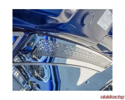 American Car Craft Brushed Stainless Steel Perforated Upper Hood Vent Grille Ford Shelby Mustang 2012-2014 - ACC-273067