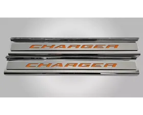 American Car Craft Polished Stainless Front Door Sills w/ 