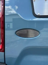 American Car Craft Carbon Fiber Base w/ Black Brushed American Flag Top Plate Tailgate Emblem Replacement Ford Bronco 2021-2024                                     - ACC-662002 - Image 4