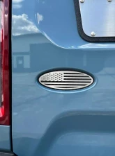 American Car Craft Carbon Fiber Base w/ Brushed American Flag Top Plate Tailgate Emblem Replacement Ford Bronco 2021-2024                                     - ACC-662003 - Image 4