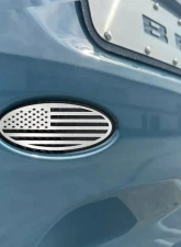 American Car Craft Carbon Fiber Base w/ Brushed American Flag Top Plate Tailgate Emblem Replacement Ford Bronco 2021-2024                                     - ACC-662003 - Image 2