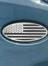 American Car Craft Carbon Fiber Base w/ Brushed American Flag Top Plate Tailgate Emblem Replacement Ford Bronco 2021-2024                                     - ACC-662003 - Image 3