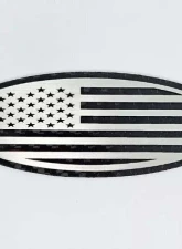 American Car Craft Carbon Fiber Base w/ Brushed American Flag Top Plate Tailgate Emblem Replacement Ford Bronco 2021-2024                                     - ACC-662003 - Image 4