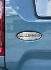 American Car Craft Black Brushed Stainless Steel w/ Brushed American Flag Top Plate Digital Desert Camo Tailgate Emblem Replacement Ford Bronco 2021-2024                                     - ACC-662004-DGDESERT - Image 3