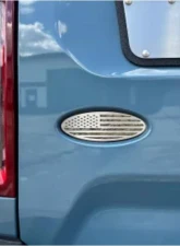 American Car Craft Black Brushed Stainless Steel w/ Brushed American Flag Top Plate Multicam Woodland Camo Tailgate Emblem Replacement Ford Bronco 2021-2024                                     - ACC-662004-MULTIWDL - Image 3