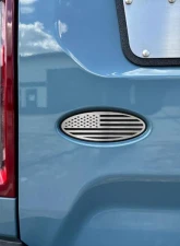 American Car Craft Black Brushed Stainless Steel w/ Brushed American Flag Top Plate Tailgate Emblem Replacement Ford Bronco 2021-2024                                     - ACC-662004 - Image 3