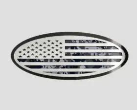American Car Craft Black Brushed Stainless Steel w/ Brushed American Flag Top Plate Digital Blue Camo Tailgate Emblem Replacement Ford F150 2005-2014