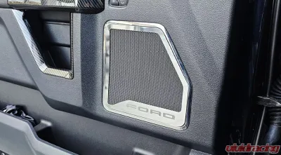 American Car Craft Front Inner Door Speaker Trim w/ "FORD" Etched Logo Ford F-250 Super Duty 2017-2022 - ACC-791009