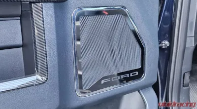 American Car Craft Front Inner Door Speaker Trim w/ "FORD" Etched Logo Ford F-250 Super Duty 2017-2022 - ACC-791009