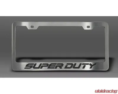 American Car Craft License Plate Frame w/ Brushed Black "Super Duty" Lettering Ford F-250 2017-2022 - ACC-792002-BBLK