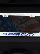 American Car Craft License Plate Frame w/ Blue Carbon Fiber "Super Duty" Lettering Ford F-250 2017-2022                                     - ACC-792002-BLU - Image 2