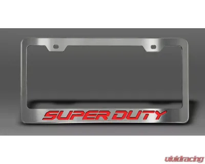 American Car Craft License Plate Frame w/ Solid Bright Red "Super Duty" Lettering Ford F-250 2017-2022 - ACC-792002-BSRD