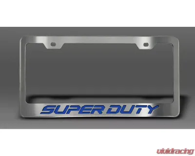American Car Craft License Plate Frame w/ Ford Blue "Super Duty" Lettering Ford F-250 2017-2022 - ACC-792002-FBLU