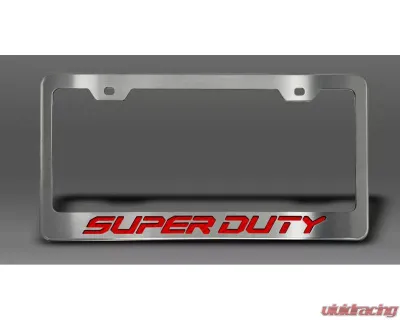American Car Craft License Plate Frame w/ Red Carbon Fiber "Super Duty" Lettering Ford F-250 2017-2022 - ACC-792002-RD