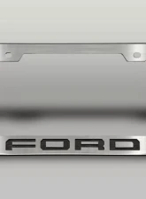 American Car Craft License Plate Frame w/ Brushed Black "Ford" Lettering Ford F-250 2017-2022                                     - ACC-792003-BBLK - Image 3