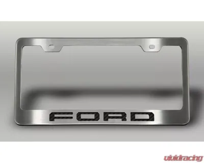 American Car Craft License Plate Frame w/ Black Carbon Fiber "Ford" Lettering Ford F-250 2017-2022 - ACC-792003-BLK