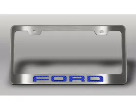 American Car Craft License Plate Frame w/ Blue Carbon Fiber 