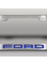 American Car Craft License Plate Frame w/ Blue Carbon Fiber "Ford" Lettering Ford F-250 2017-2022                                     - ACC-792003-BLU - Image 3