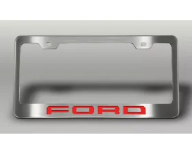 American Car Craft License Plate Frame w/ Solid Bright Red 