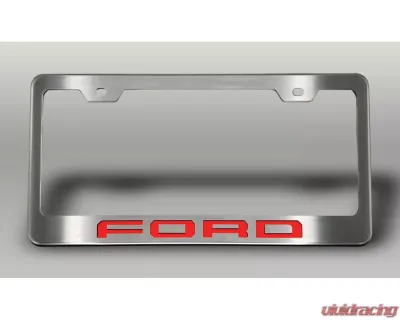 American Car Craft License Plate Frame w/ Solid Bright Red "Ford" Lettering Ford F-250 2017-2022 - ACC-792003-BSRD